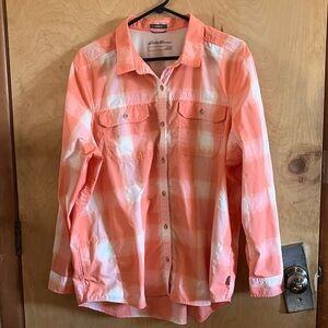 Eddie Bauer Coral Checkered Shirt